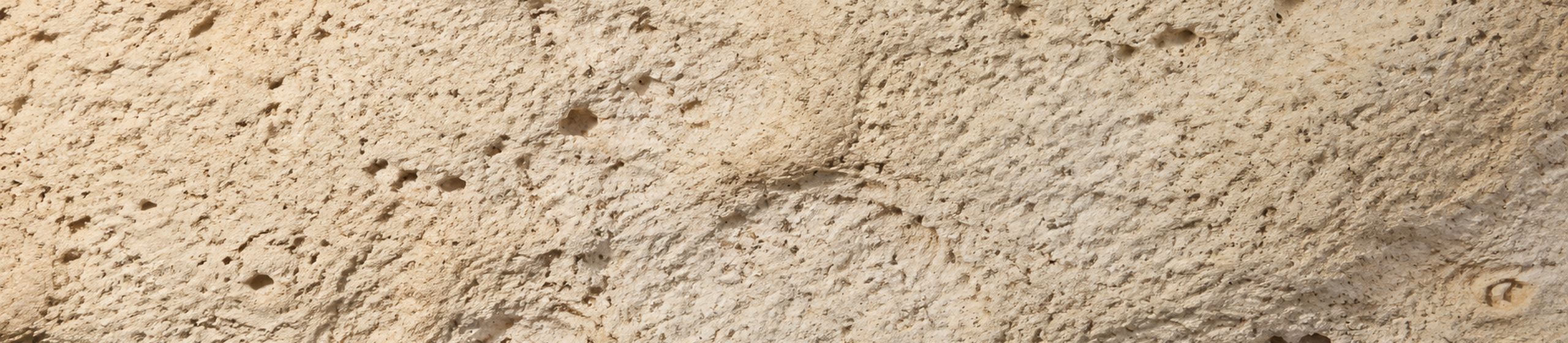 Textura porosa de pedra natural sob luz rasante. imagem editorial de marca Puro Terraço.